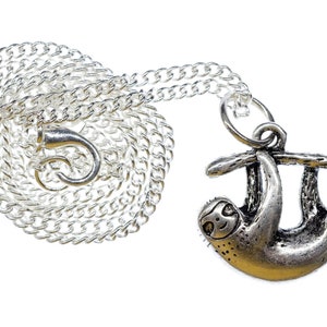 paresseux collier pendentif 45cm collierKinderschule paresseux Argent