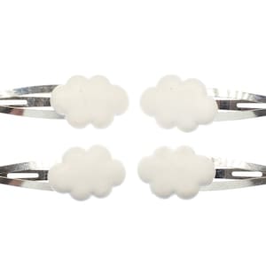 Wolkenset van 4 haarclips Miniblings Wolken Lucht Regenboog 3D Wit