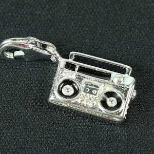 Boombox Music Cassette Tape Player Recorder Charm Pendant Miniblings Mixtape
