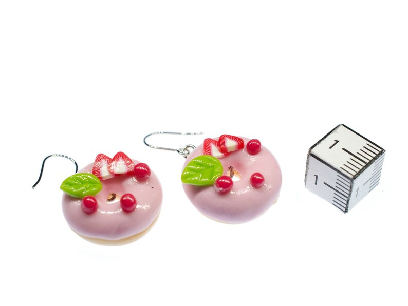 Miniblings 14mm Manger Donut Donuts Glaze fraise rose Donut image 2