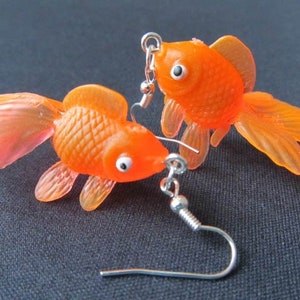 Goldfish Earrings Fighting Fish Aquarium Miniblings Koi Neon Orange