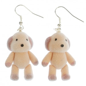 Hund Ohrringe Miniblings Hänger Plüschhund Teddy Haustier Tier Flock samtig