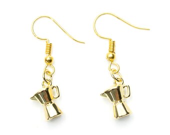 Espresso Pots Earrings Miniblings Pendant Coffee Pot Cafe Mokka Gold