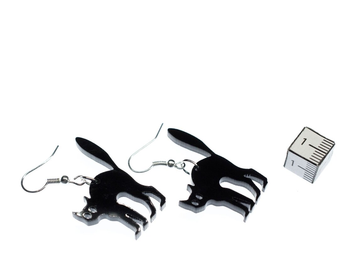 Black Cat Earrings Miniblings Cats Acrylic Halloween Arched Back Kitten black-cat-earrings-miniblings-cats-acrylic-halloween-arched-back-kitten