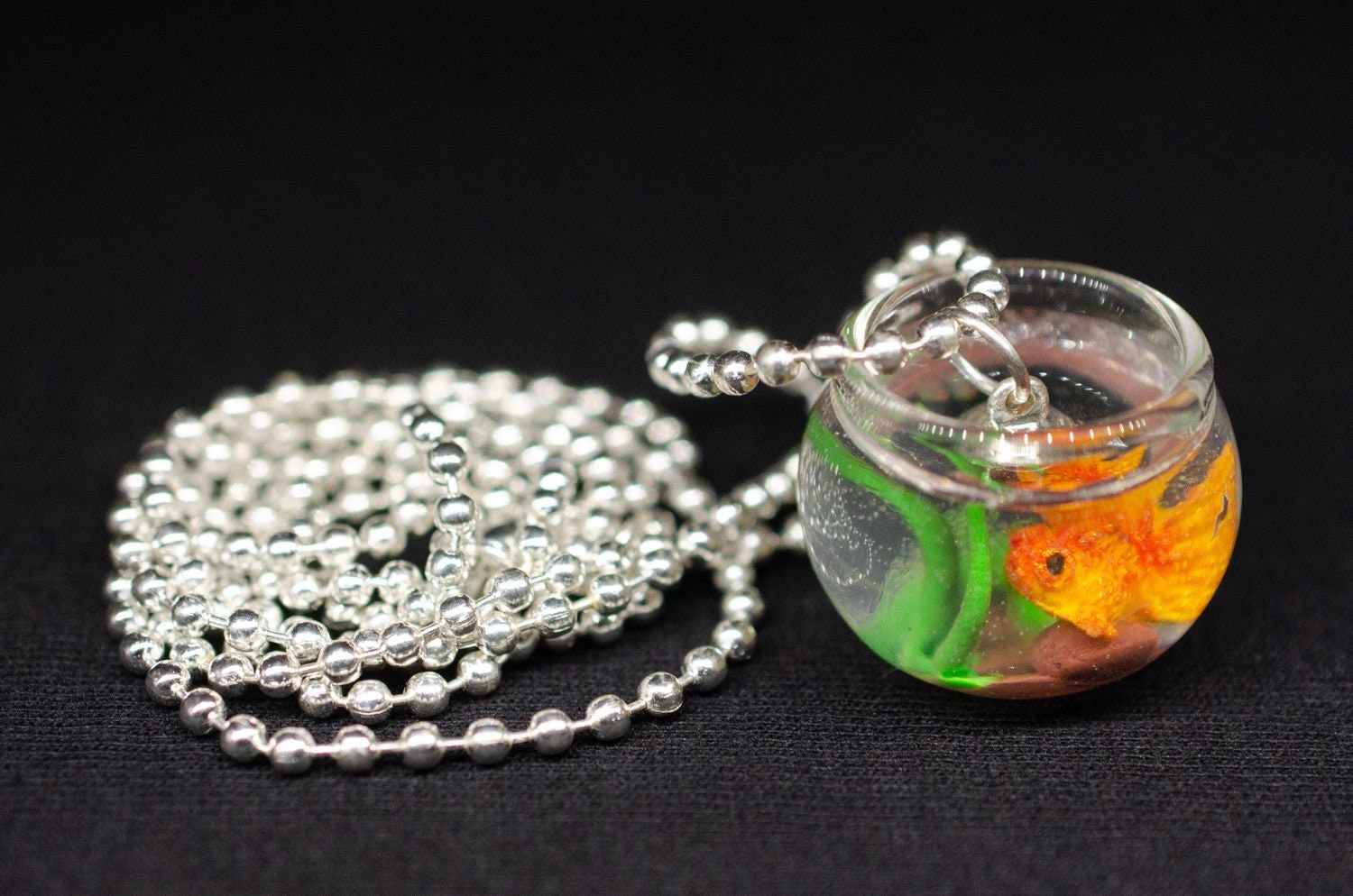 Goldfish Necklace Glass Fishbowl Necklace Miniblings 80cm Etsy