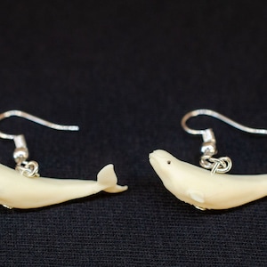 Beluga whale earrings Miniblings pendant whale fish sea ocean  white