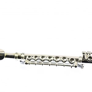 Flute Brooch Miniblings Pin Badge Silver Plated Music Instrument Box Flautist