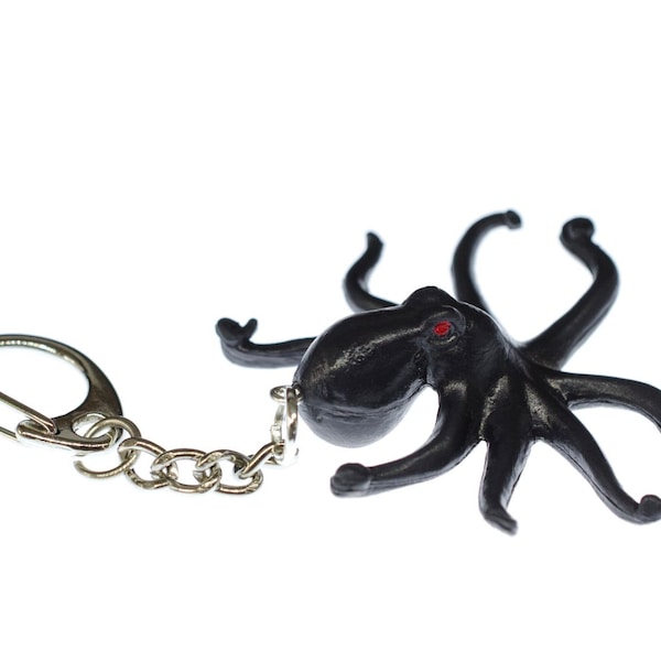 poulpe Miniblings de la mer noir cle poulpe bague Octopus