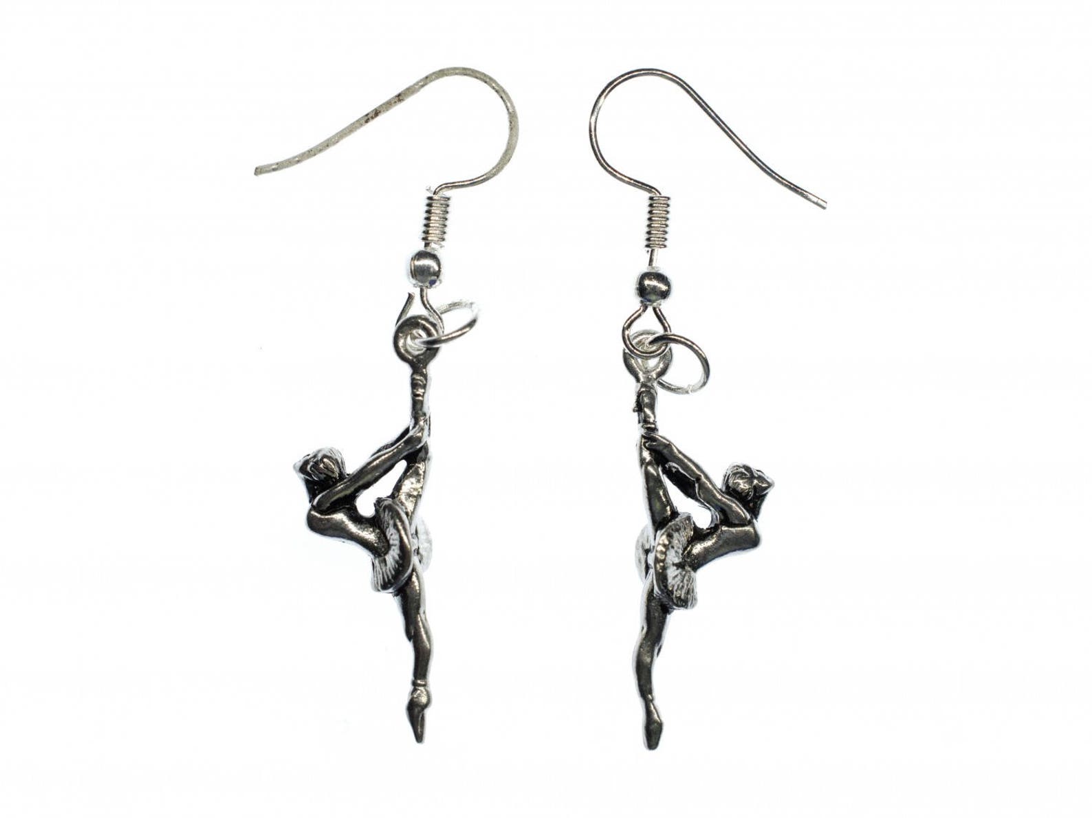 Ballerina Earrings Miniblings Ballet Dancer Dance Tutu Silver Etsy