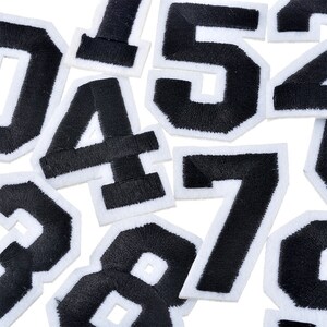 Iron On Patch One Number College Miniblings White Black Press Ironing Numbers 1 image 3