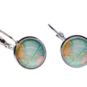 globe Cabochon Miniblings carte du monde masculin de la Terre Carte Bleu Kawaii