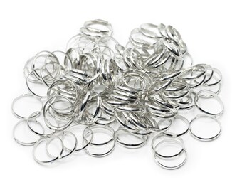 100x Ringschienen Ringschiene Ring Fingerringe Miniblings rund verstellb silber