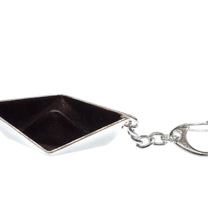 Paper Ship Sailing Key Ring Chain Keychain Miniblings Boat Origami 3D Black