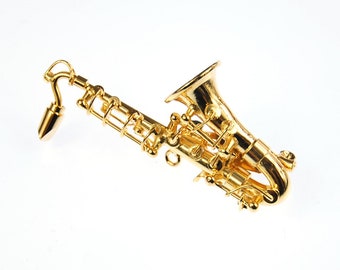 Saxophone Brooch Miniblings Pin Badge Button + Box Verg. Sax