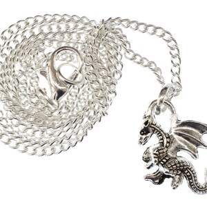 Dragon 2cm 45cm collier pendentif metalconte de fees mythiques creatures