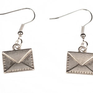 Pendientes Letras Sobres Postales Letras Miniblings plata