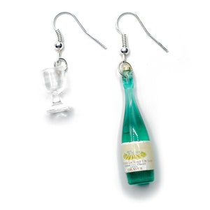 Wine Glass Earrings Miniblings Earrings Water Glass Bottle Cocktail Turquoise