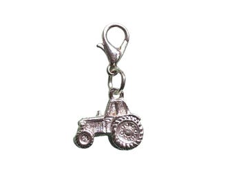 Silver Tractor Charm - 3D Pewter Pendant For Farmer Or Rancher - Unbranded