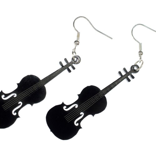 Violin Earrings 2 Violins Wood Miniblings Violinist Music Etsy