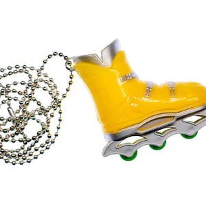 Rollschuh Kette 80cm Inliner Sport Rollerskates Miniblings Halskette Inlineskates GELB