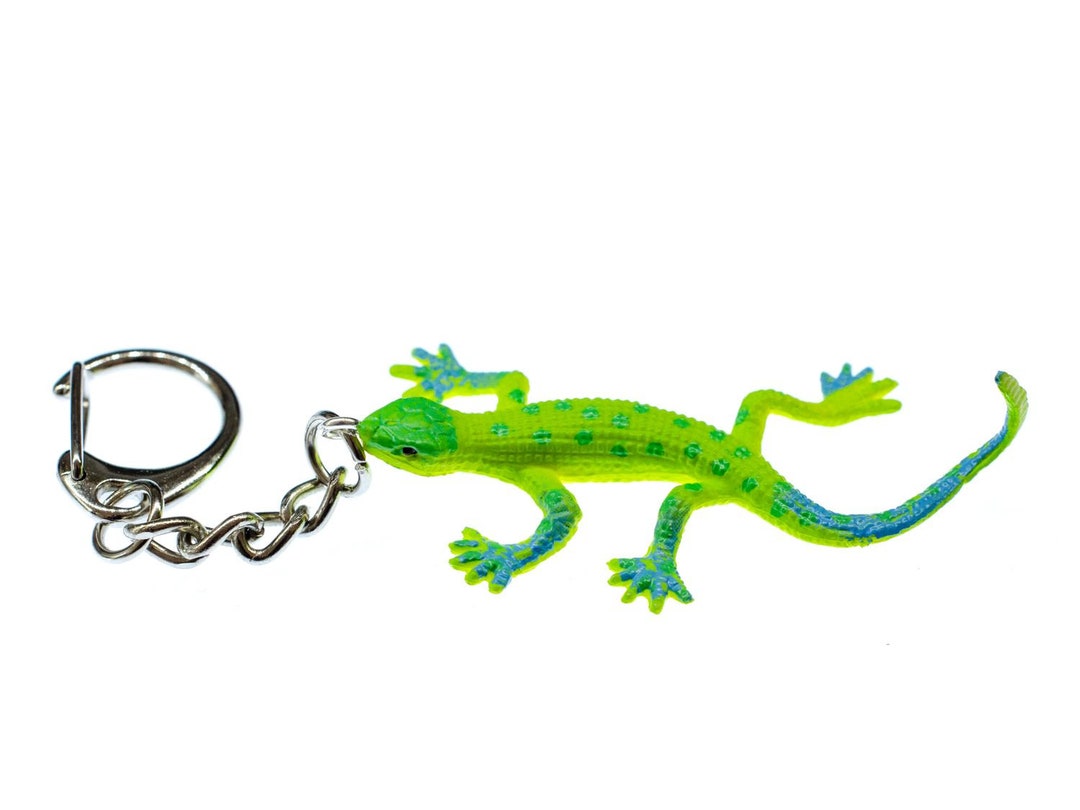 Gecko Gekko Lizard Key Ring Chain Miniblings Salamander Green Blue - Etsy