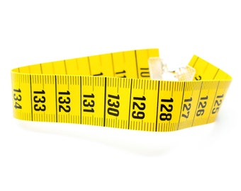 Tape Measure Measuring Ruler Bracelet Wristlet UPCycling Recycling Yellow