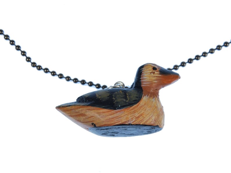 Duck Necklace Miniblings Necklace Ball Necklace Drake Bird Wildlife Water 80cm Wood