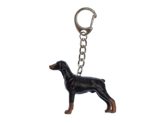 Doberman Key Ring Chain Miniblings Dog House Dogs Pet Animal