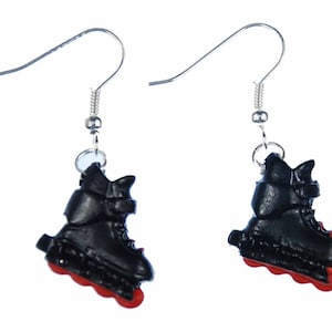 Inline Skates Inliner Roller Skates Earrings Miniblings Skater Black Red