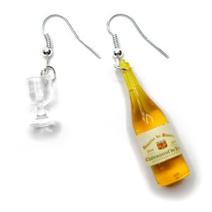 Wine Glass Earrings Miniblings Earrings Water Glass Bottle Yellow