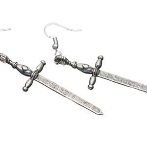 Sword earrings Miniblings pendant knight fantasy medieval role play silver