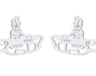 Submarine Earrings Ear Studs Earstuds Miniblings Ship Sea Marine Silver