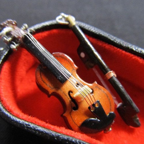 Violin Earrings 2 Violins Wood Miniblings Violinist Music Etsy