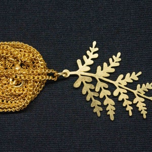 Branch with leaves chain Miniblings 80cm pendant necklace plant leaf gold