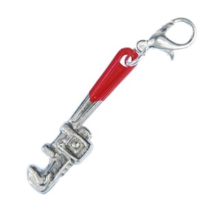 Pipe Wrench Spanner Charm Pendant Pliers DIY Plumber Englishman Frenchman