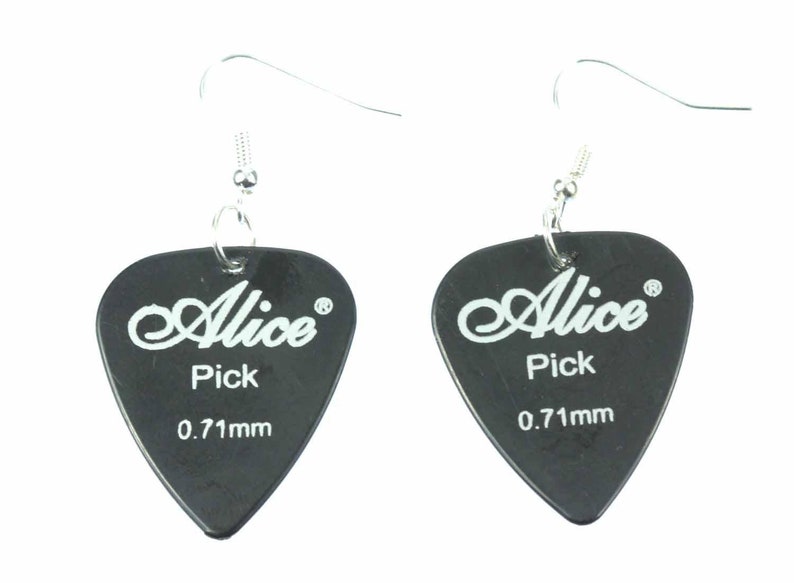 Plectrum Earrings Miniblings Guitar Electric Guitarist Band Yellow Black image 1