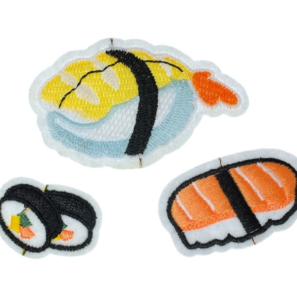 Sushi lot de 3 correctifs Patch Miniblings alimentaire de poisson Japon Maki