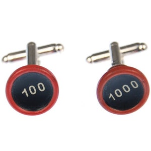 Cem mil abotoaduras teclas de máquina de escrever Miniblings vermelho antigo