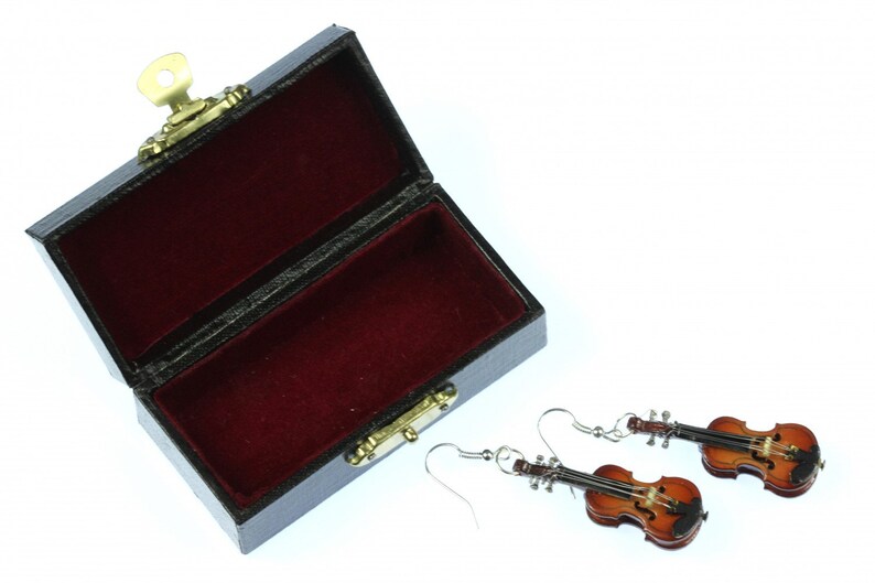 Violin Earrings 2 Violins Wood Miniblings Violinist Music Etsy