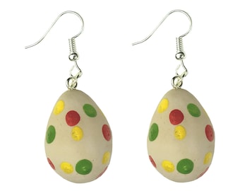 Easter Egg Earrings Miniblings Eggs Polymer Clay Handmade Points Dots Food