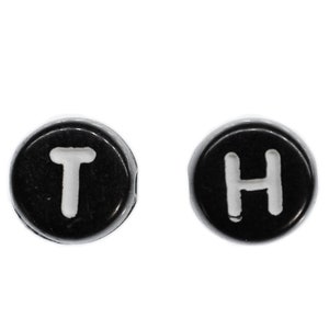 Letter Your Name Earrings Ear Stud Earstuds Miniblings Initials ABC Black
