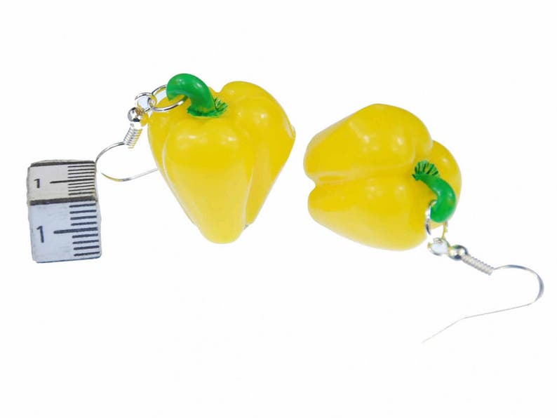 Paprika Earrings Miniblings Sweet Peppers Health Cooking Yellow