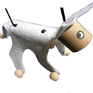 Marionette Puppet Wood Children Felt Kalle Fux Wooden Toys Cat White