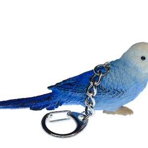 Budgie Key Ring Chain Miniblings Bird Blue