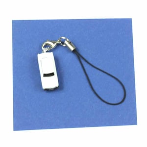 Trabi Trabant GDR East Germany Car Mobile Cell Phone Charm Pendant Miniature White