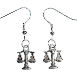 Scales Libra Earrings Miniblings Justice Jura Zodiac Horoscope Metal Silver