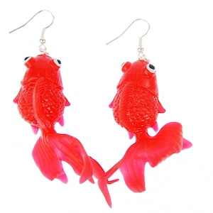 Goldfish Earrings Fighting Fish Aquarium Miniblings Koi Red