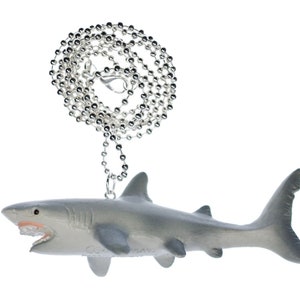 Shark Necklace Miniblings 80Cm Silver Diving Seafood White Gray