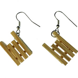 Sled Sledge Earrings Miniblings Winter Wooden Sledges Mini Slides Wood