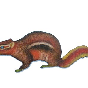 Chipmunk Printed Wood Brooch Miniblings Pin Badge Button Woods Squirrel